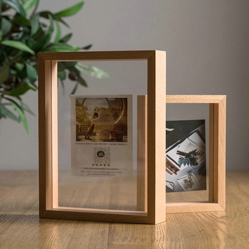 Bilderrahmen aus Holz, Tischdisplay, doppelseitig gepresste Blumenrahmen, Pflanzenprobe, Herbarium-Clip, doppelter Glasrahmen