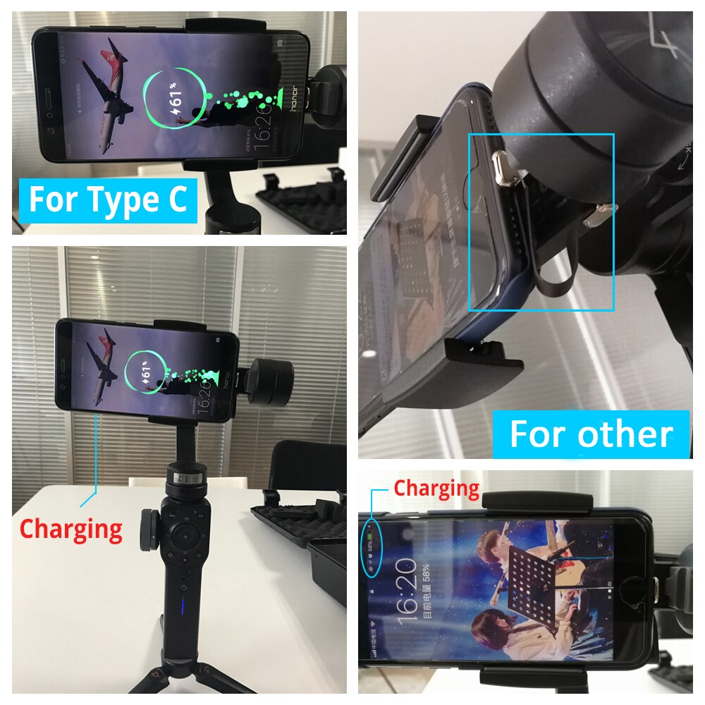 75mm Nahtlose Glatte 4 Ladung Typ C Kabel Mikro USB Kabel für Samsung Huawei Zhiyun Glatte 4