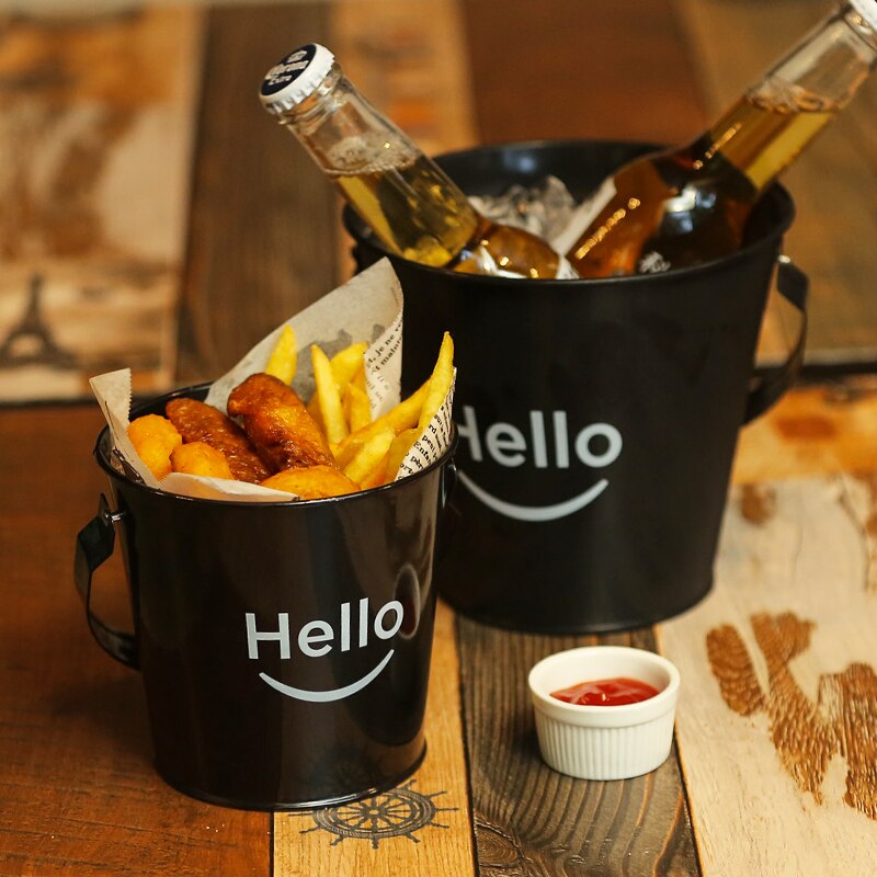 Metallhink pommes frites hållare sås fat isbit behållare kylare fat ktv klubb bar verktyg bröllopsfest tillbehör