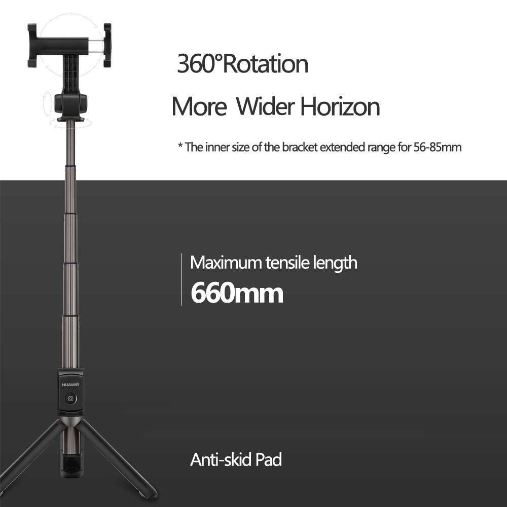 Huawei  af15 selfie stick stativ bærbar bluetooth 3.0 monopod til ios android huawei mobiltelefon 640mm 163g