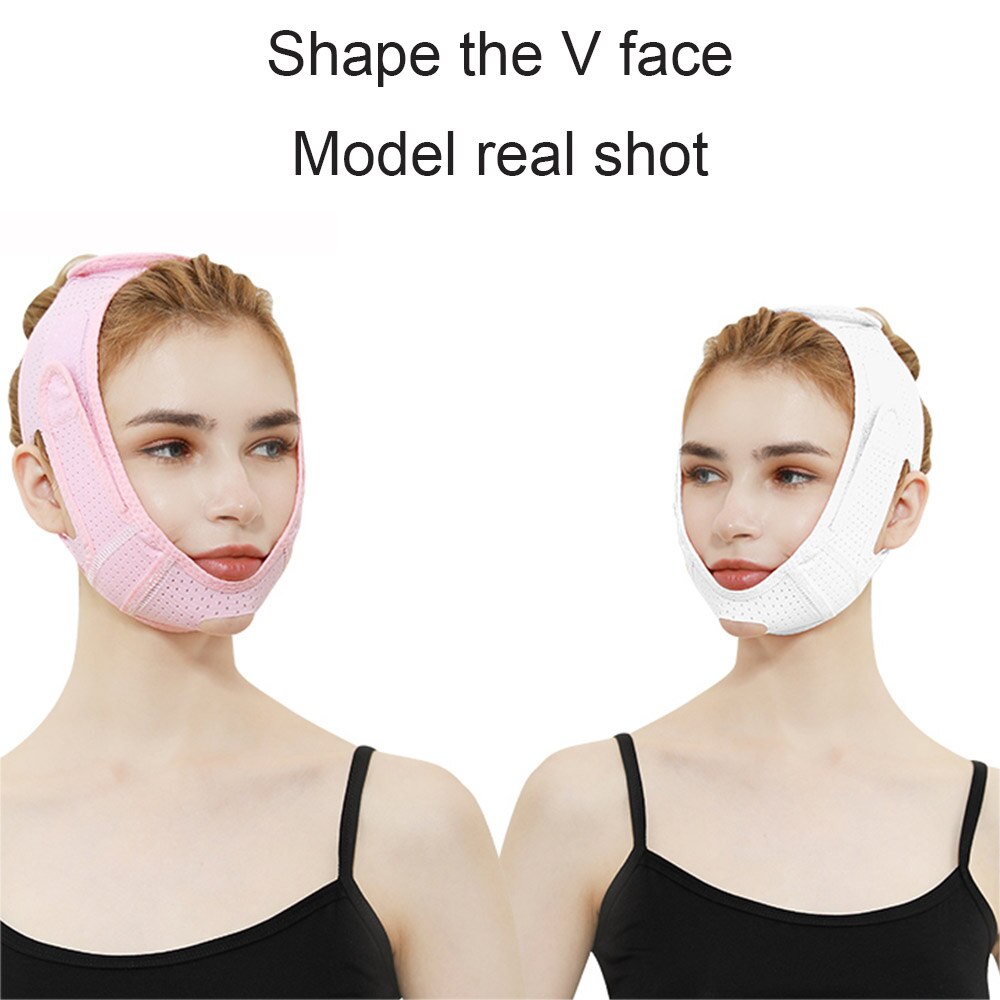 Åndbar opstrammende øjeblikkelig ansigtsløftmaske ansigtsløftningsværktøj hvid tynd og let 360 ° elasticitet ansigtsløftningsbandage