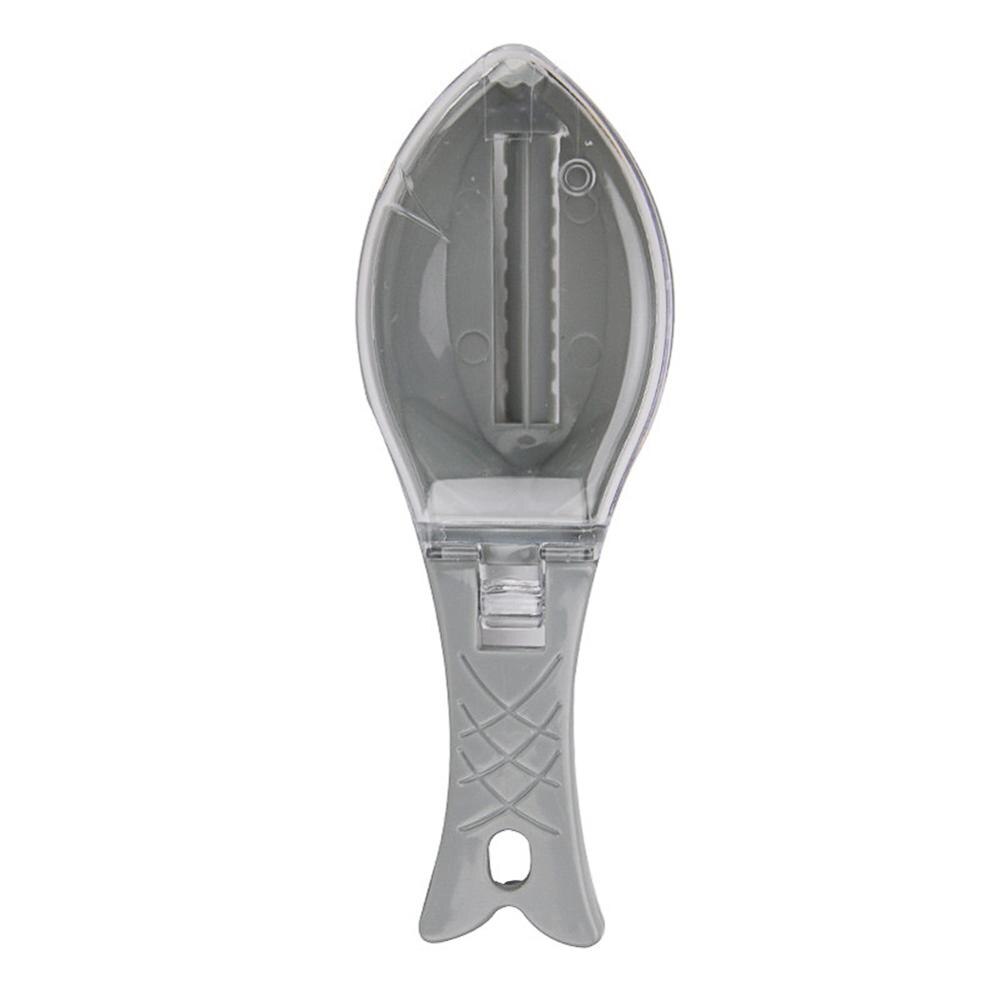 Fish Skin Graters Fishing Skin Scraping Peeler Brush Fast Remove Scraping Scales Device with Cover Kitchen Fish Cleaning Tool: Gray