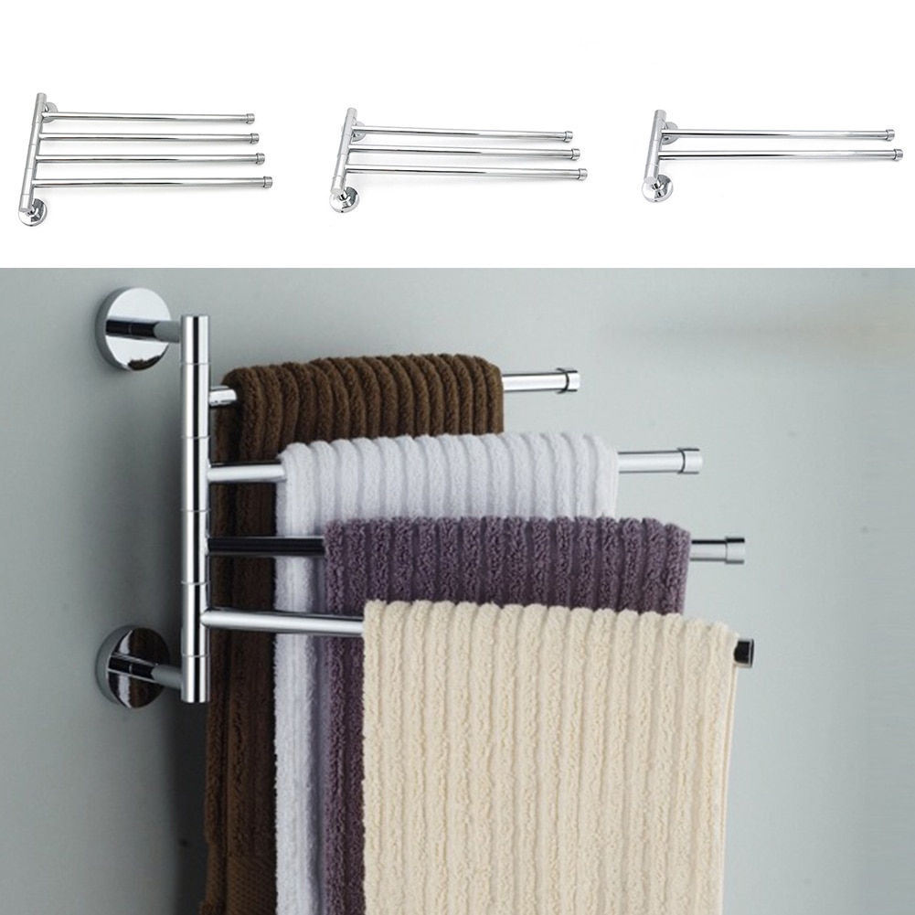 Handdoekenrek 4/3/2 Armen Handdoek Opknoping Badkamer Handdoekenrek Beweegbare Handdoek Bars Badkamer Producten Rvs swivel Bars
