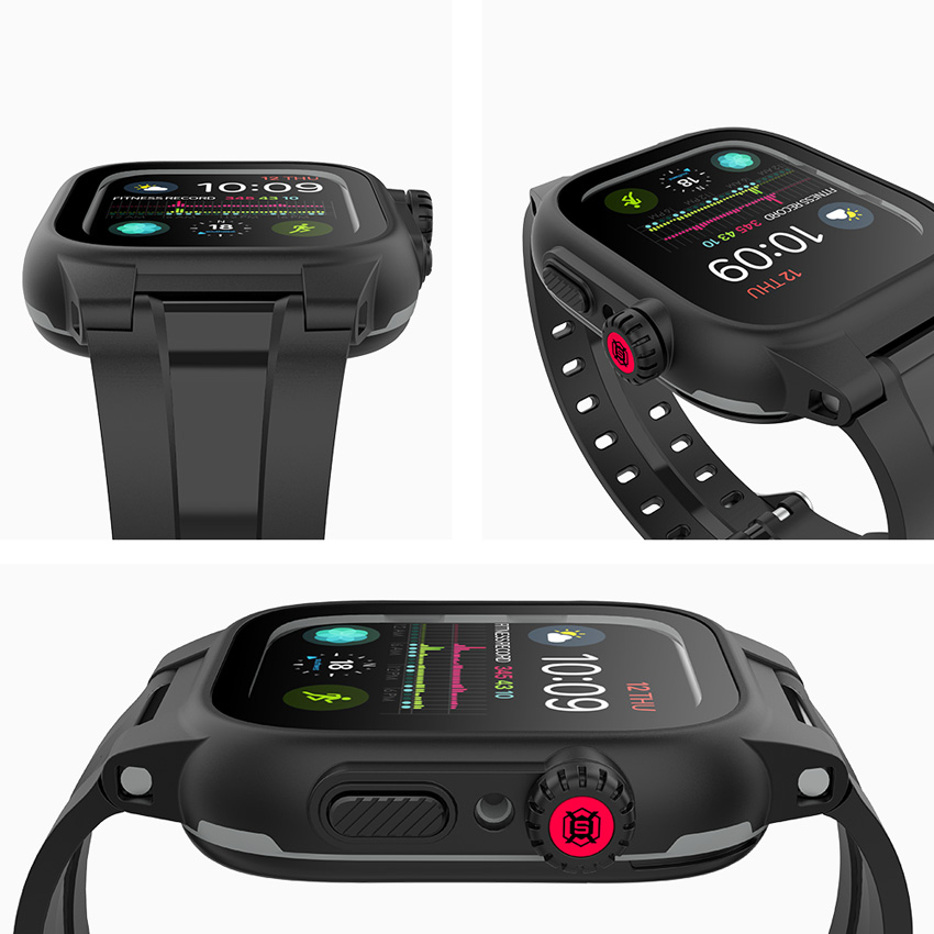 ShellBox IP68 Waterproof Case For Apple Watch 8 7 6 5 4 3 2 SE 45 44 42 41 40 mm Armor Cover Diving Swim Outdoor Sport Anti-fall
