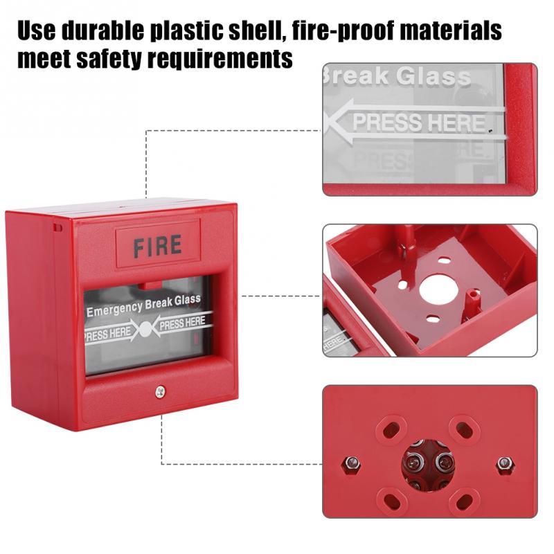 Emergency Exit Fire Alarm Button Release Security Button Glass Break Alarm Switch Button For Home Kitchen 3A 36VDC