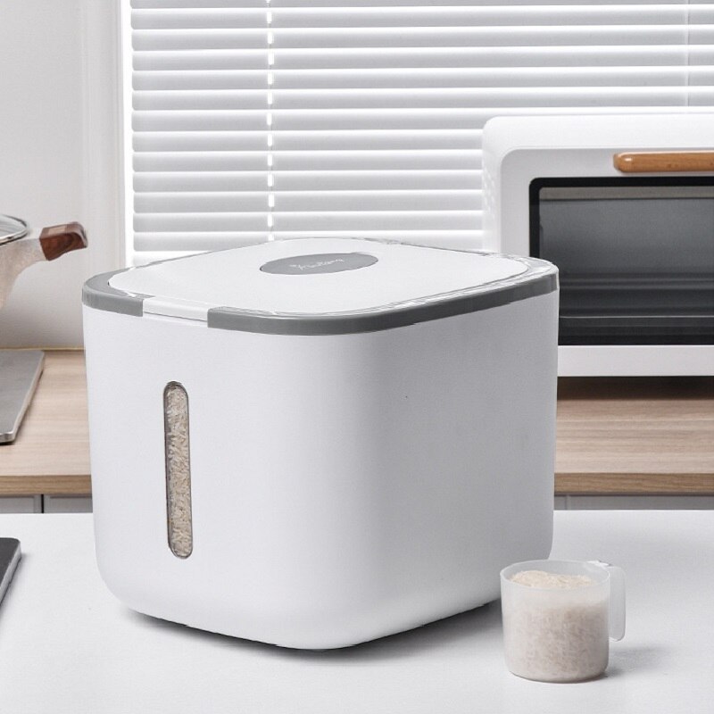 WBBOOMING 12kg Rice Storage Box Pet Dog Food Storage Container Plastic Sealed Rice Bucket Moisture-proof Mildew Anti-Oxidation