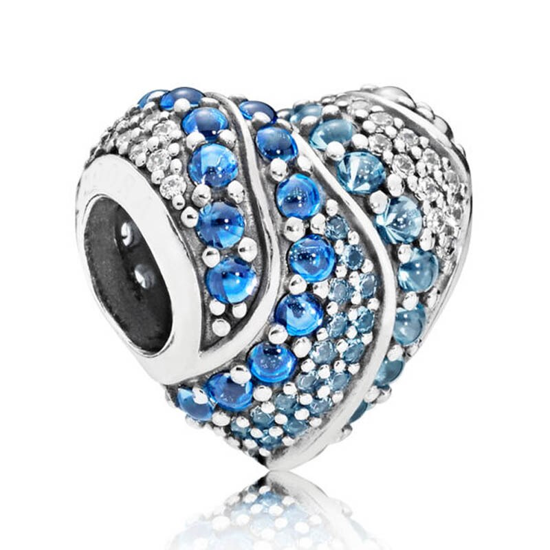 925 Sterling Silver Charm Shimmering Droplet Mosaic Ball Heart Elevated Star Starfish Beads Fit Popular Bracelet Diy Jewelry: 13