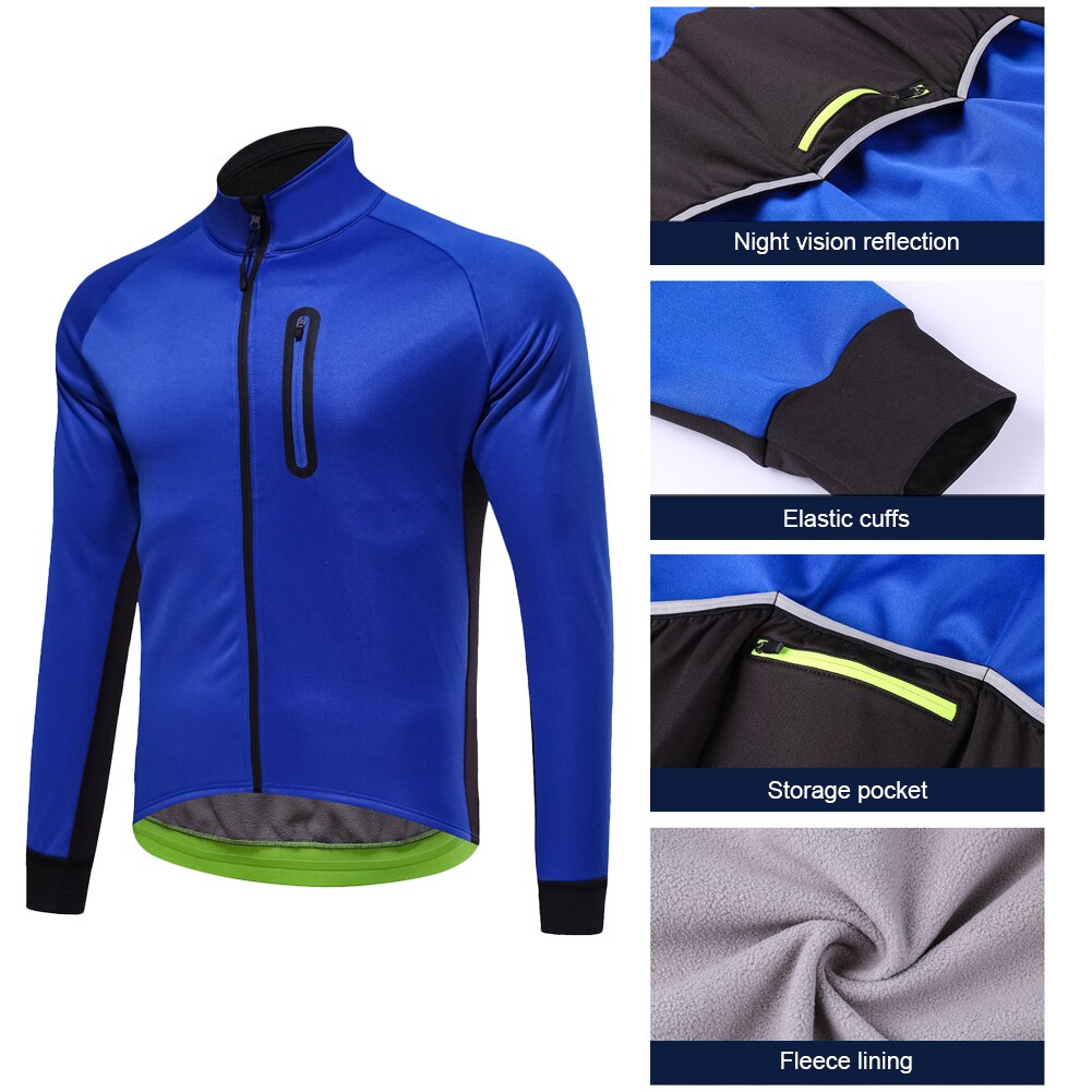 Winter Cycling Jacket Windproof Thermal Keep Warm Mountain Bike Jacket Coat Outdoor Sports Bicycle Clothes