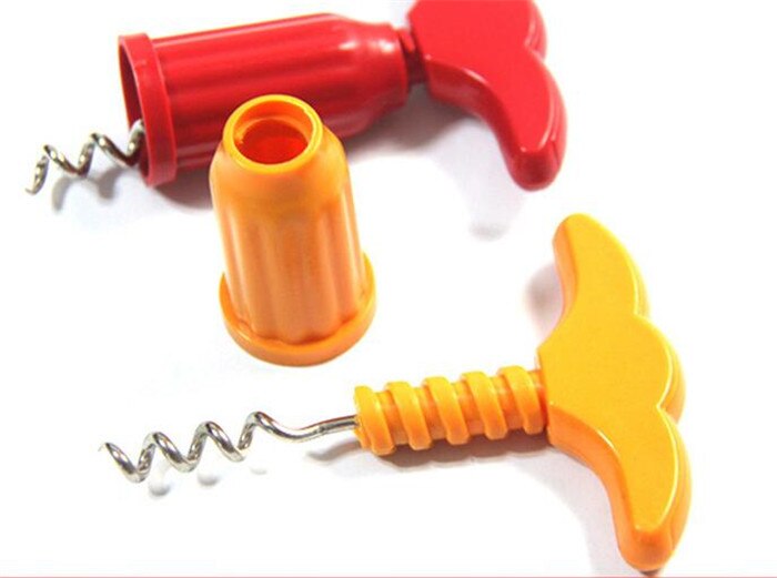 1 ST Plastic Rode Wijn Opener Kurkentrekker Wijnflesopener Kurk Puller Remover Champagne Opener Gadgets Flesopener OK 0314