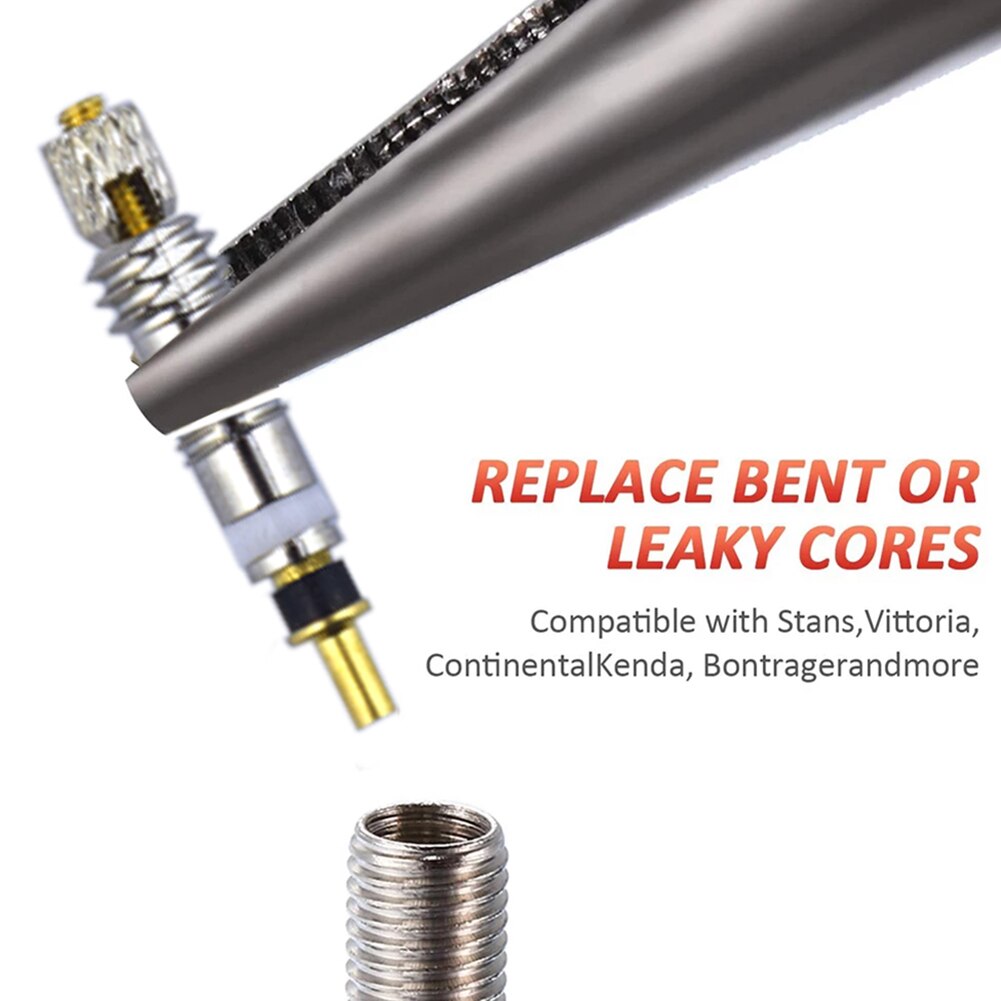 2/6/12Pcs Stuurpen Presta Stijl Ventiel Kern Vervanging Brass Presta Ventiel Cores Remover Voor weg Mountainbike Accessoires