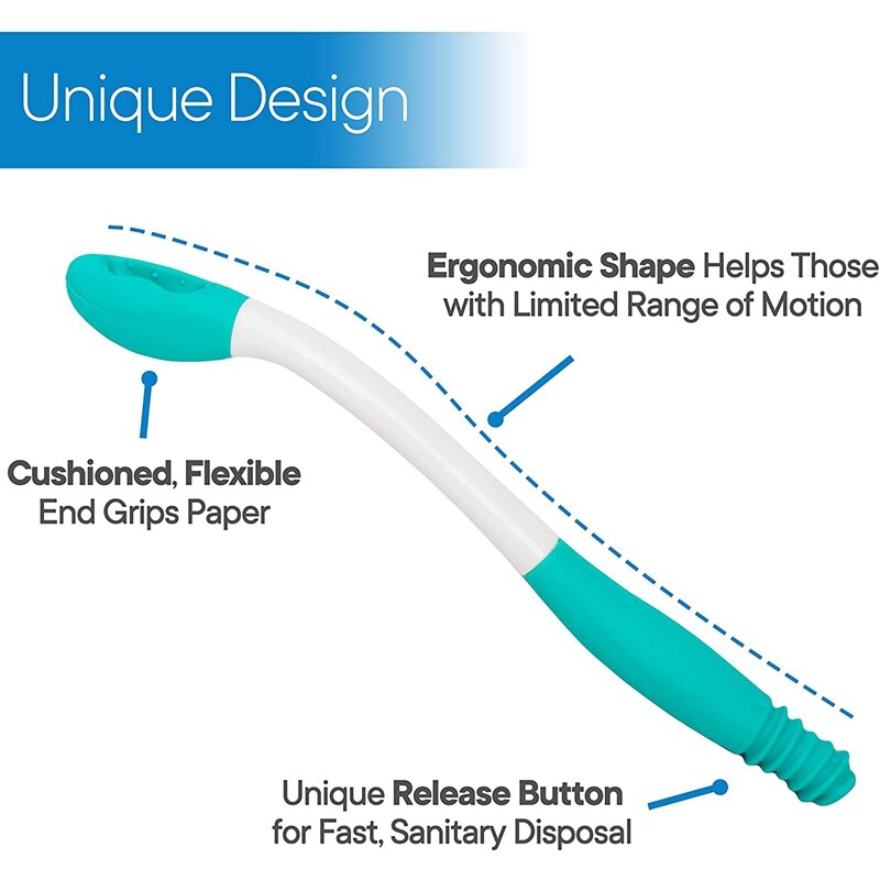 Lang rekkevidde komfort tørke - selvhjelp toalett hjelpemiddel, perfekt dagligliv dårlig hjelp til begrenset mobilitet