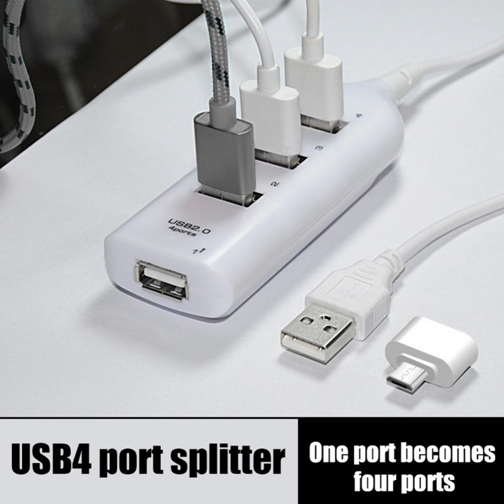 Mini koncentrator USB Multi 4 Port wysokiej prędkości USB2.0 rozdzielacz przenośny Adapter OTG do Macbook komputer Laptop akcesoria do tabletów