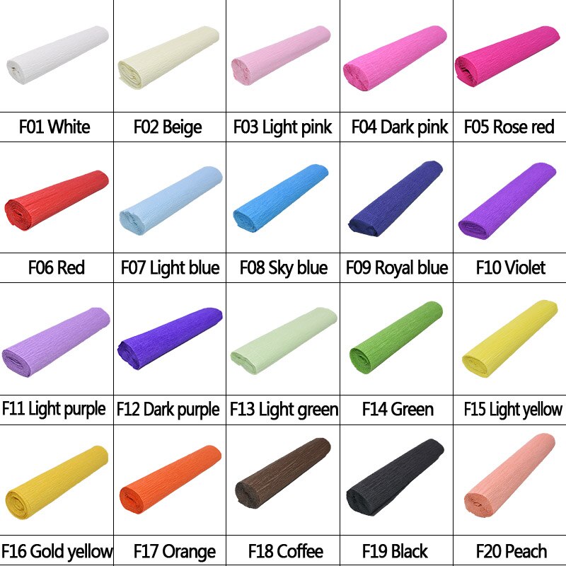 1 Roll 250cmx25cm Decorative Origami Paper Wrinkled Crepe Paper Flower Making Wrapping DIY Crafts Kindergarten Handmade Supplies