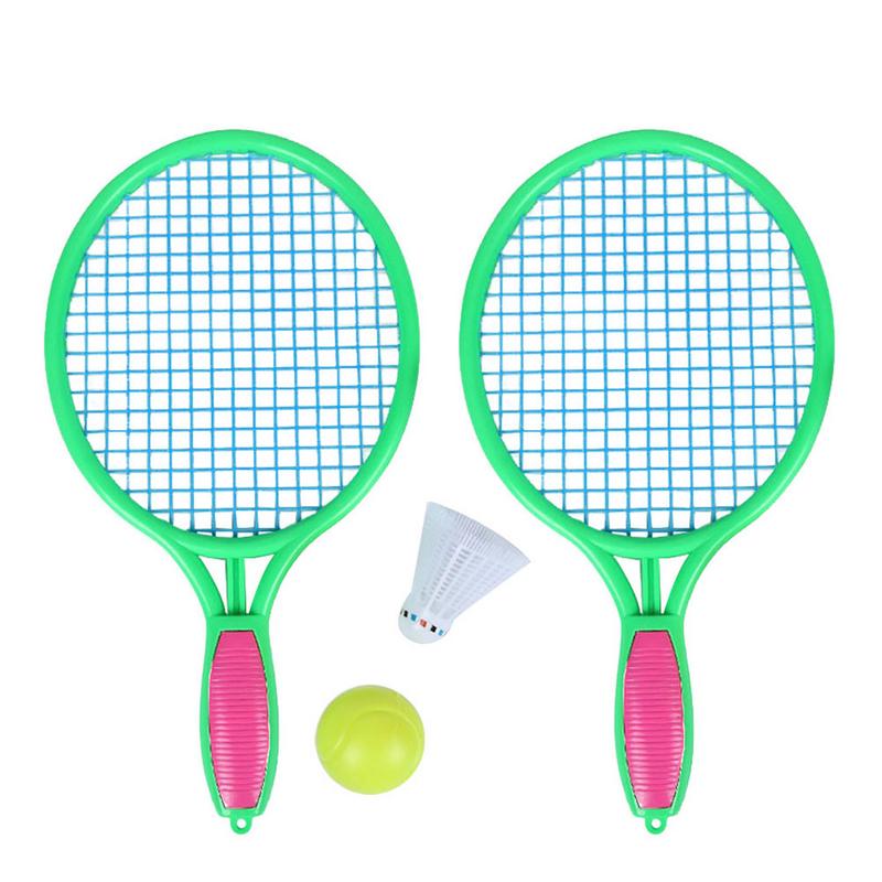 1 Pair Beach Tennis Racket Children's Outdoor Sports Tennis Racket With Badminton Ball Teenager's Tennis Racket For Training: Green