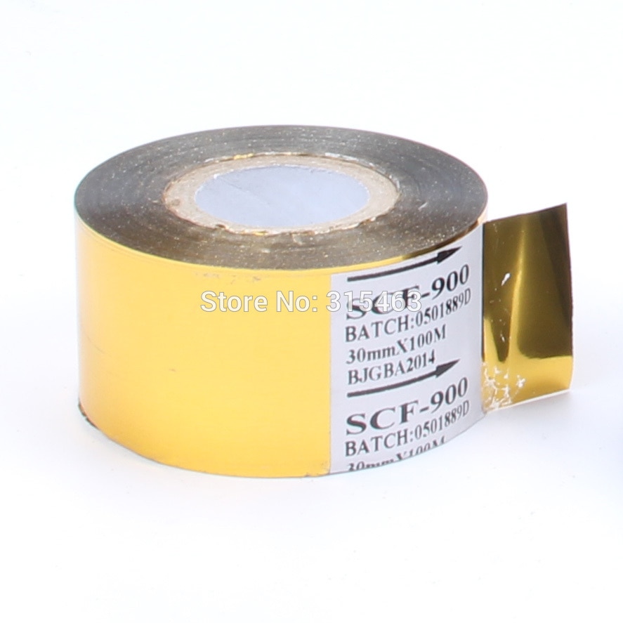 1 Roll 1.18X3936 &quot;(30Mm X 100M) goud Thermische Transfer Lint Warmdrukfolie Lint Afdrukken Riem