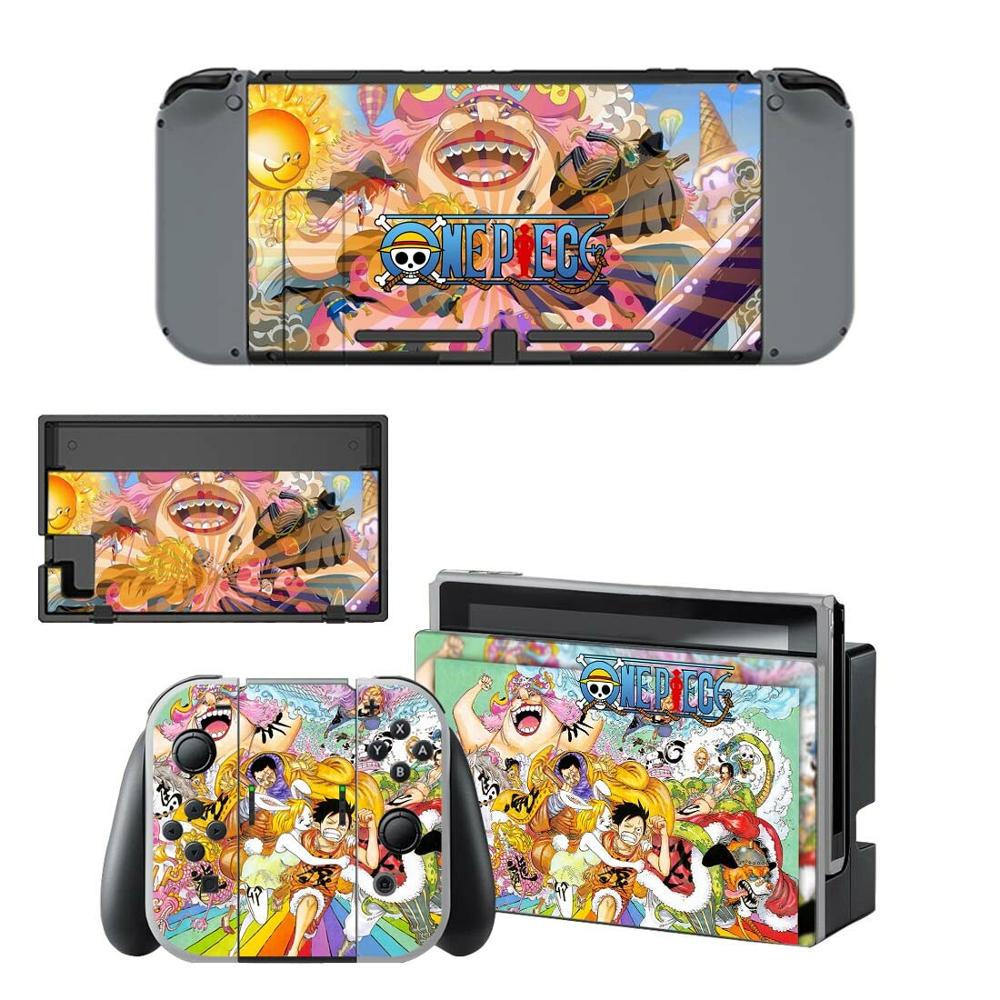 Conmutador Nintendo una piel pieza Luffy Nintend interruptor adhesivo pegatinas para la consola Nintendo Switch Joy-con base con tomas de control pieles: YSNS1348