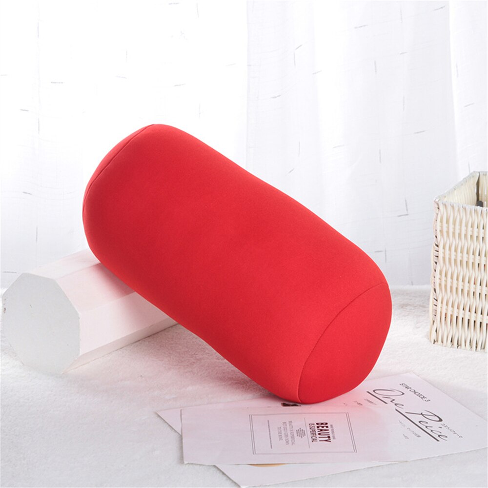 Super Soft Head Pillow Micro Mini Microbead Back Cushion Roll Body Pillow Head Convenient Travel Neck Pillows Bed Decoration: Red