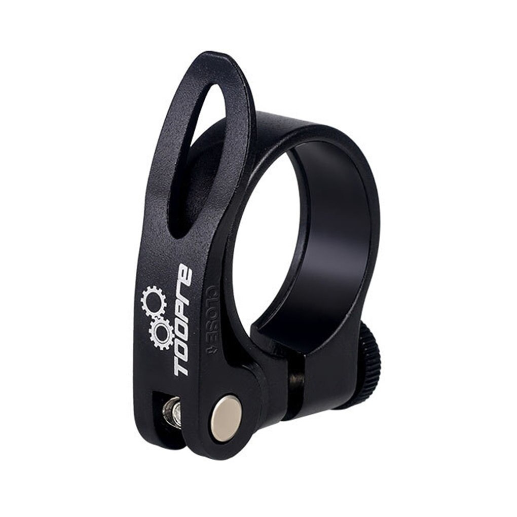 Bike Seat Post Clamp Aluminum Alloy Bicycle Quick Release Seatpost Tube Clip Universal Saddle Fixing Clamp Ring Bicycle Part: 31.8mm black