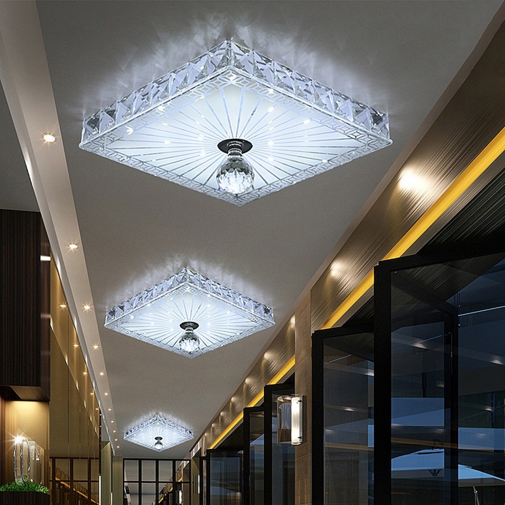 Modern Crystal Led Plafond Verlichting Gang Plafondlamp Thuis Slaapkamer Woonkamer Verlichting Balkon Gangpad Nachtlampje Wit