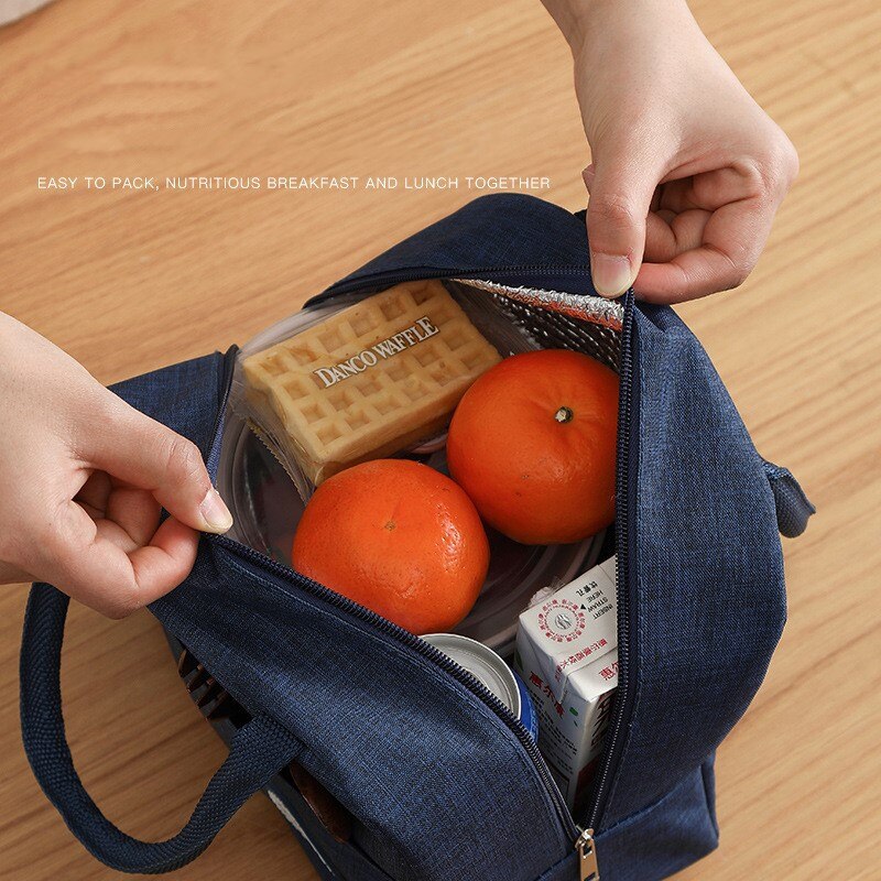 PatPat Functional Pattern Waterproof Lunch Box Portable Insulated Canvas Lunch Bag Food Picnic Lunch Bag Kids Women