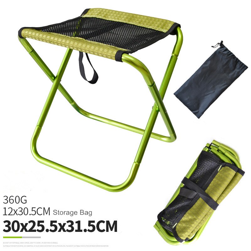 Outdoor Ademend Mesh Opvouwbare Vissen Stoel Ultra Licht Gewicht Draagbare Vouwen Camping Aluminium Picknick Vissen Stoel
