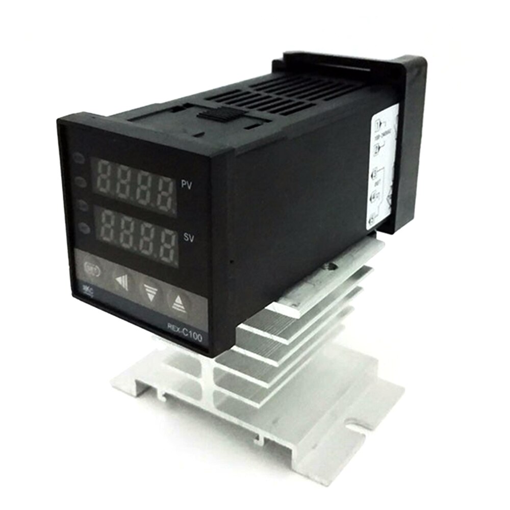 Rex -c100 fk 02- v*an intelligente temperatuurregelaar ssr-uitgang + ssr -40 da +  k-sonde thermokoppel + koellichaam