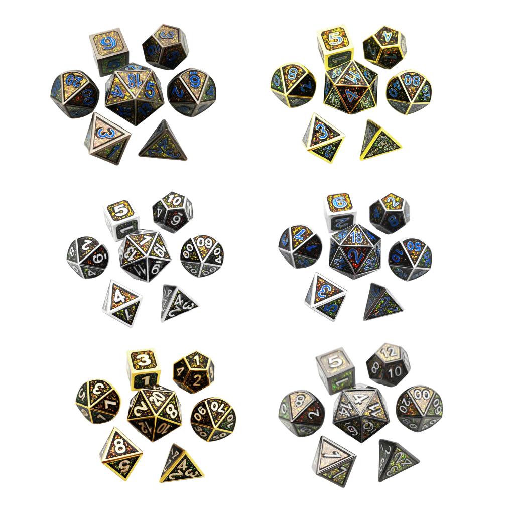 Set Van 7 Polyhedral Aantal Dobbelstenen D4 D6 D8 D10 D12 D20 Voor Speelgoed