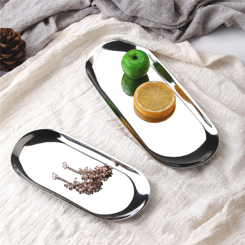 Oval Ablage Metall Tablett Heimat Küche Tablett Oval Obst-fach Edelstahl Lagerung Liefert Speicher Fach Utensil