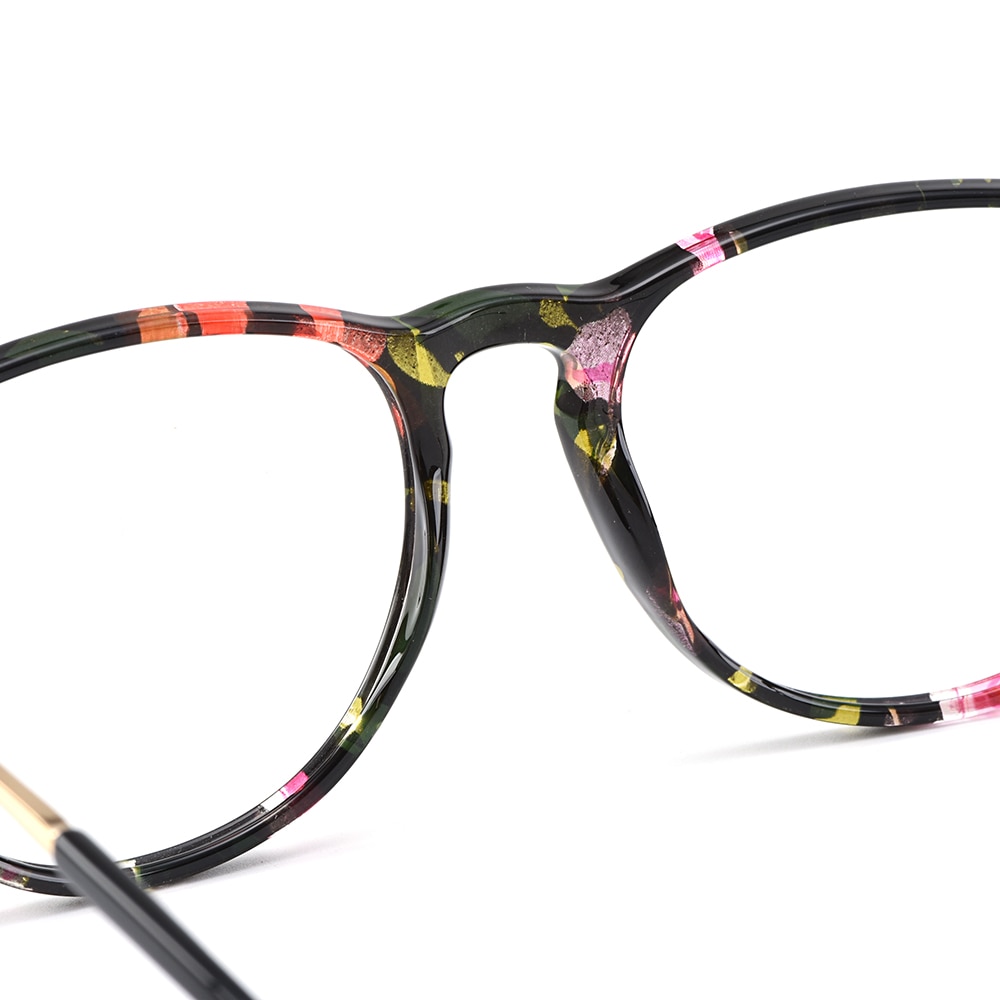 Gmei Optical Floral Round Women Glasses Frames Brand Prescription Eyeglasses Optical Frame Eyewear H8039