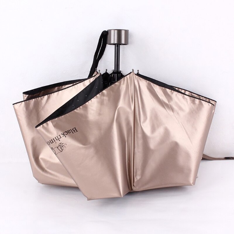 YADA Pure Rhinoceros Star Inside 3-Folding Umbrella Women Man UV Rainproof Umbrella Parasol Rain Sun Light Umbrellas YD200295: YD200295BR