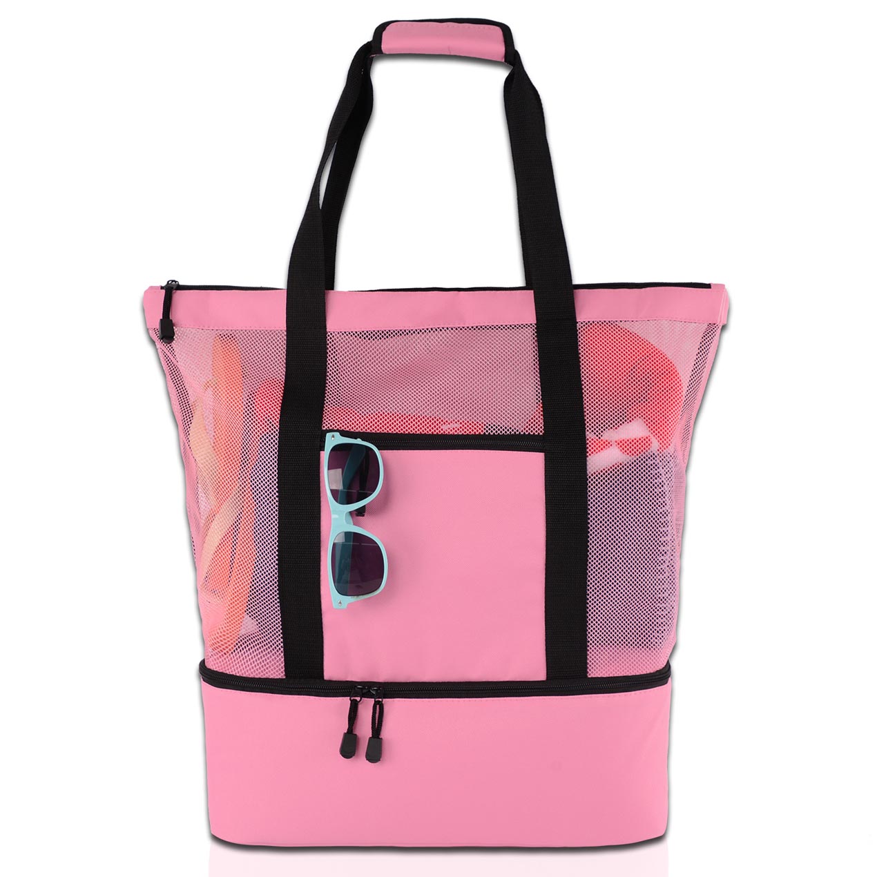 Bolsa de natación para mujer y niña, bolsa de arena para juegos de playa, bolso de hombro para entrenamiento físico, Gadget para zapatos, soporte para toalla, bolsillo: Pink