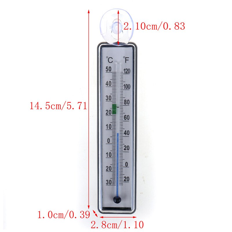 1pcs Glass Meter Aquarium Fish Tank Glass Water Temperature Thermometer With Nice Suction Cup
