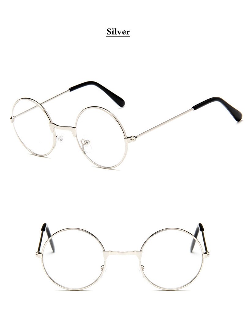 lunettes rondes lunettes montures lunettes enfants avec lentille transparente myopie optique lunettes transparentes pour enfants garçons filles: silver