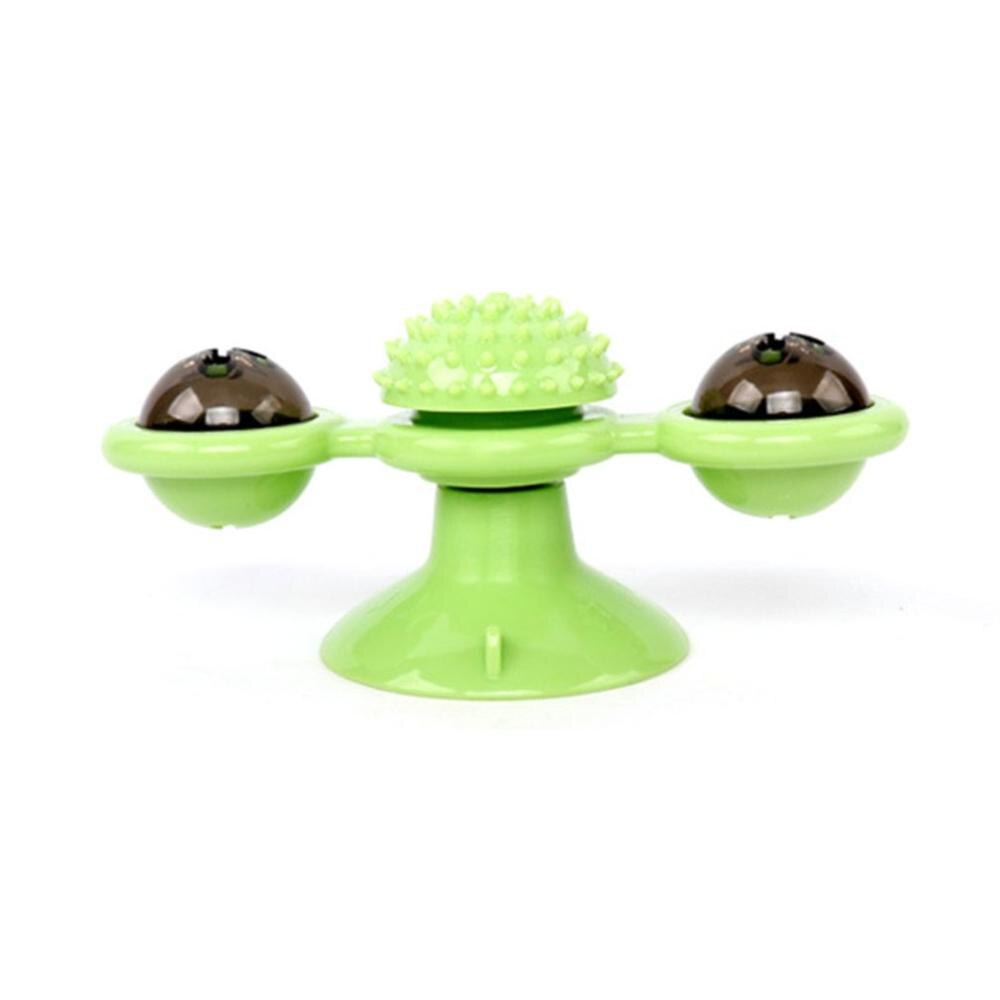 juguete interactivo para mascotas, rompecabezas para gatos, entrenamiento giratorio, molino de bolas giratorio, juguetes para gatos, juegos para gatos, suministros para gatos, molino de viento: Green