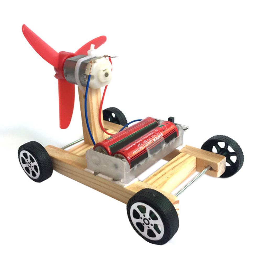 Coche de energía eólica DIY para niños, Kits de materiales de modelo de ciencia, proyectos escolares, enseñanza, juguetes educativos, rompecabezas, Juguetes: plum
