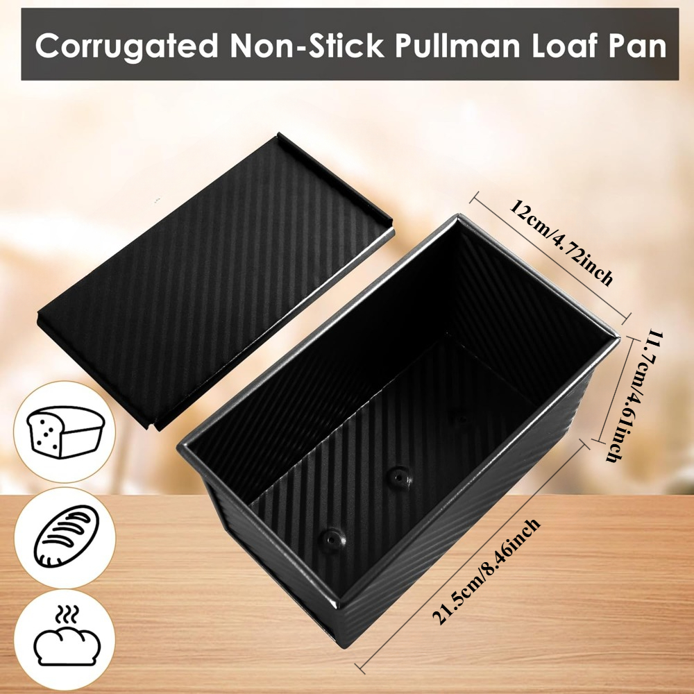 450g Premium Broodvorm met Deksel Non-stick Koolstofstaal DIY Brood Toastvorm met Deegschraper Professionele Bakkerij Bakvorm