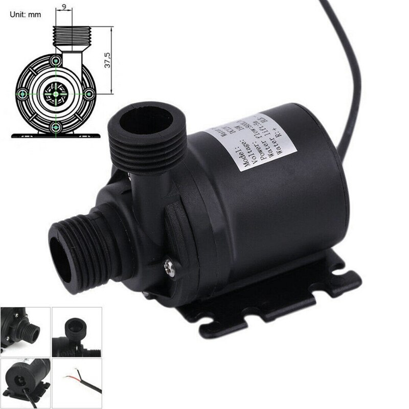 Brushless Water Pump 1/2 Inch Male Thread Centrifugal Submersible Pump 800L/H 210GPH 5M for Water Circulation System
