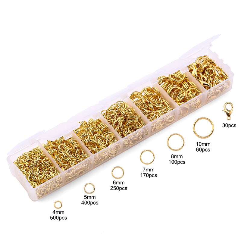A Set Jewelry Findings Tool Set Open Jump Rings,Jewelry Pliers, Lobster Clasps hooks, jewelry tweezers Jewelry Making Supplies: WHITE