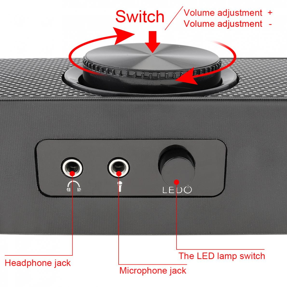 Sada V-198 Multi-Media Soundbars Luidspreker Mobiele Telefoon Computer Universele Mini Strip Luidspreker Met Stereo Surround Sound