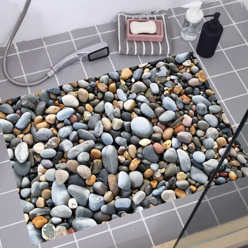 3D Oceaan Dolfijn Zeester Pebble Vloer Muursticker Decor Woonkamer Landschap Tegels Stickers Badkamer Waterdicht Behang