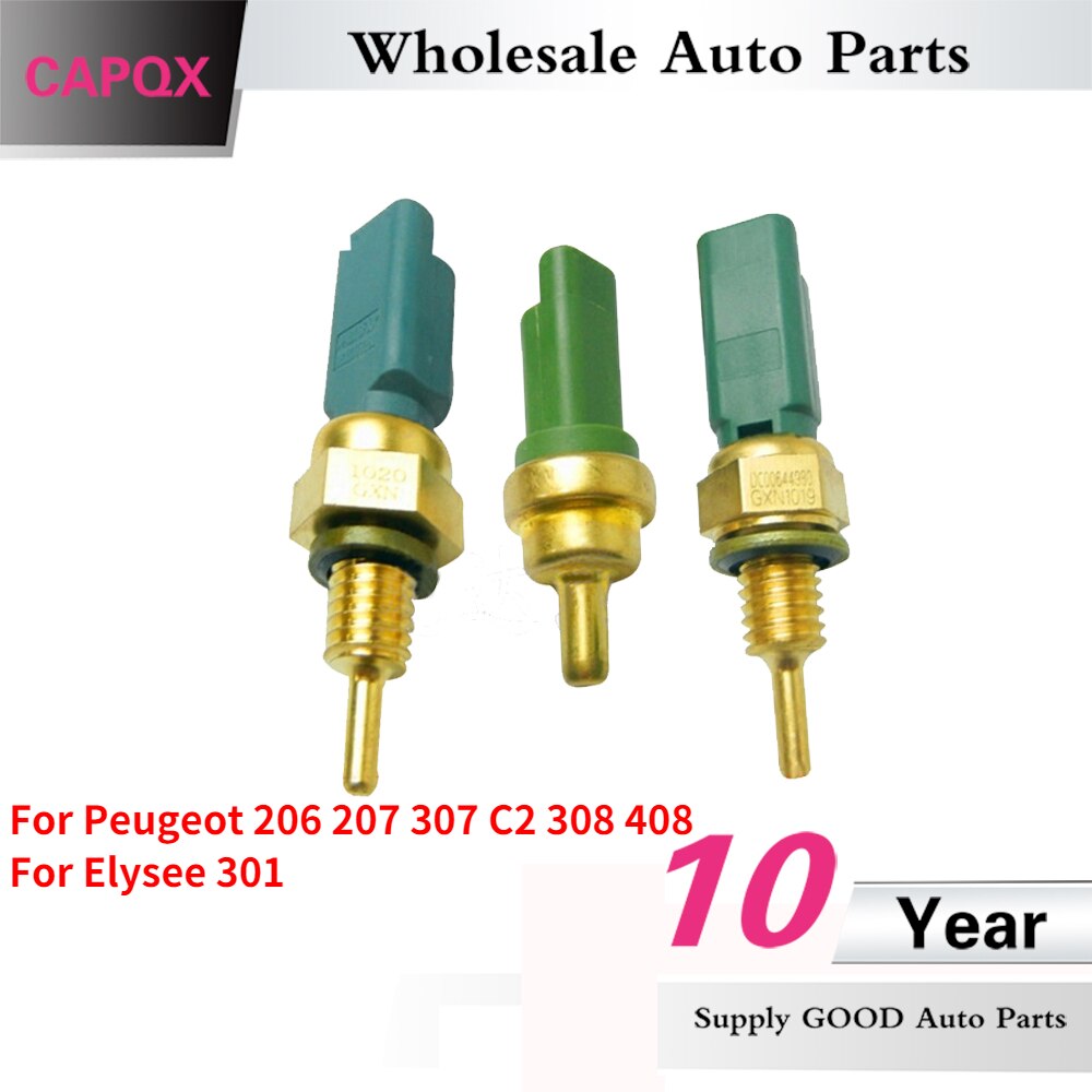 CAPQX Water temp Sensor For Peugeot 206 207 307 C2 308 408 For Elysee 301 Water Coolant Water Temperature Sensor
