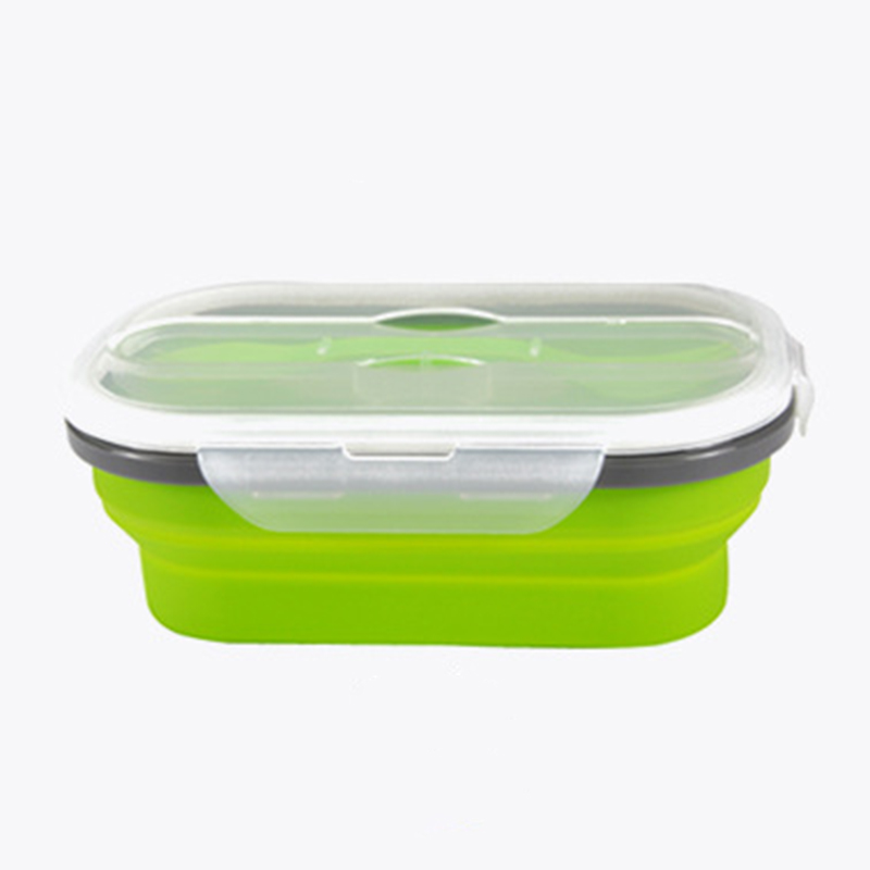 Intrekbare Vouwen Bento Box Draagbare Bento Box Voedsel-grade Voedsel Container En Vork Servies