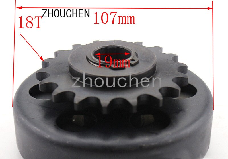 19mm 20mm GEHEN Kart Spaß Kreisel Automatische Kupplung 3/4 &quot;10&quot; 11 &quot;12&quot; 13 &quot;14&#39;s 18Tooth 420\35\428 Kette für Kart Minibike motor: 19mmX18t