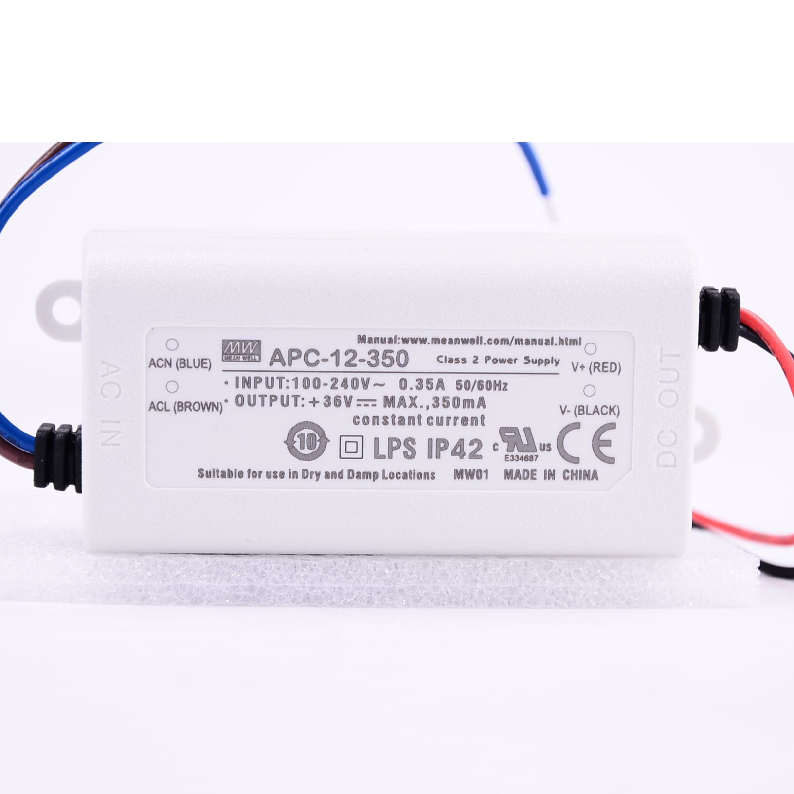 Original Mean Well APC-12-350 meanwell 350mA Constant current 12W Single Output LED Switching Power Supply