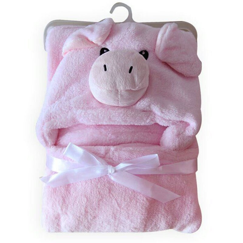 0-2 Years Old Spring and Autumn Animal Shapes Yellow Lions / White Dog / Pink Cow / Pink Pig Flannel Cloak Monolayer FTRQ0005