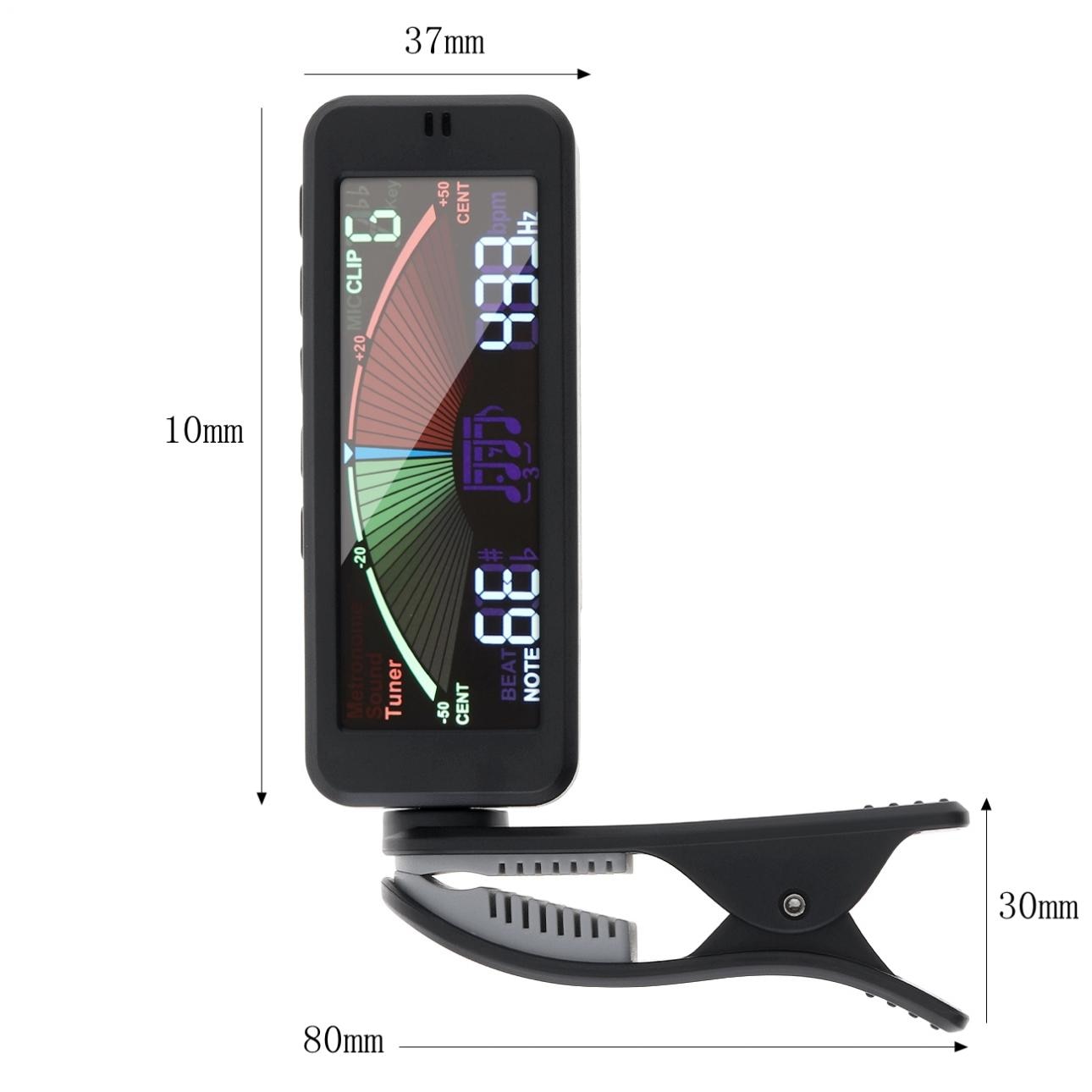 3 IN 1 Guitar Tuner Large LCD Screen Metronome Generator with Clip for Chromatic Guitar Bass Ukulele Violin