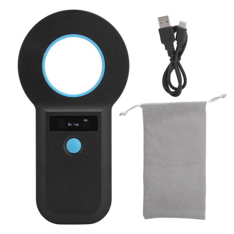 Dier Tag Scanner Draagbare Oled Pet Hond Kat Label Reader 134.2Khz W90B Emid/FDX-B Barcode Scanner