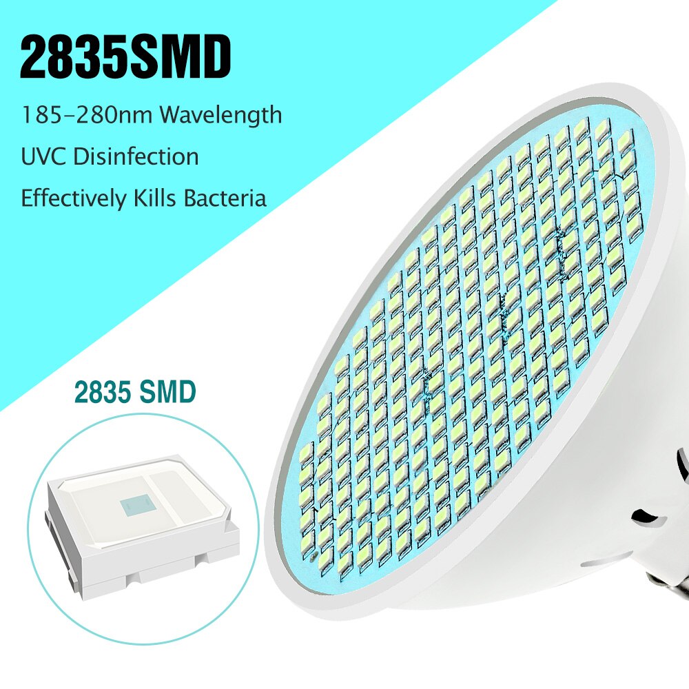 E27 Germicidal UV Light Led 254nm Ultraviolet Lamp LED 25W 35W 50W Disinfect Bacterial Spotlight Bulb 220V 110V Sterilizer Light
