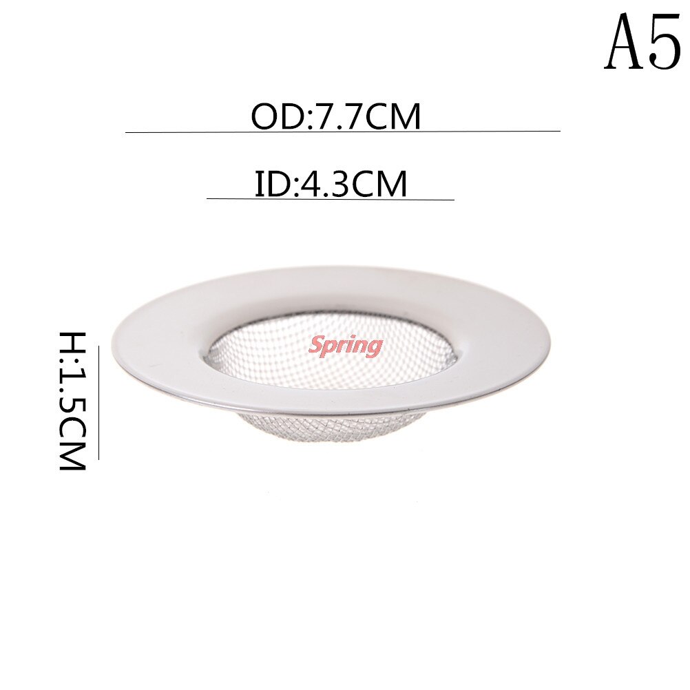 Rvs Filter Ronde Afvoerputje Aanrecht Filter Riool Afvoer Haar Vergieten & Theepot Filter Badkamer Wastafel: A5