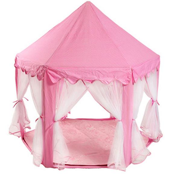 Princess Castle Play House Large Outdoor Kids Play Tent for Girls Pink Garden Folding Play Tent Kids Balls Pool Playhouse